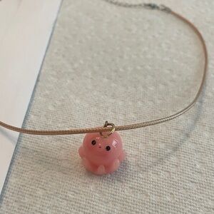 Cute Pink Octopus Pendant Necklace